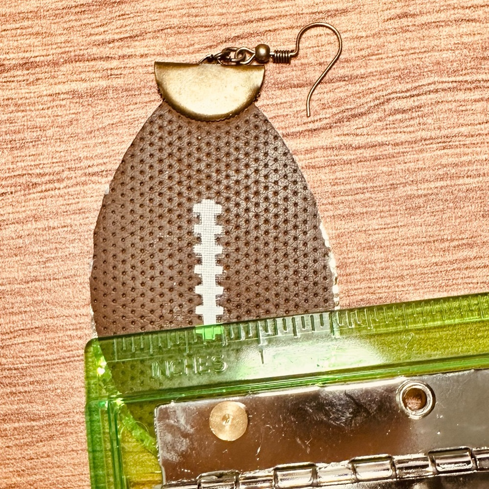 Football earrings brown and gold